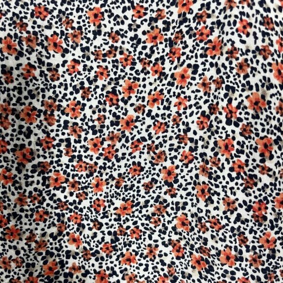 Cynthia Rowley Women's 3/4 Tie Sleeve V-Neck Floral Blouse Large Pink Black! - Picture 3 of 6